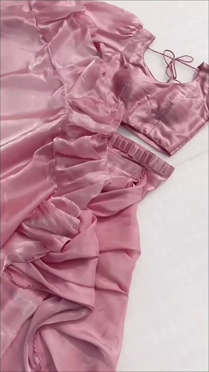 Ready-to-Wear Pre-Draped Ruffled Saree – Effortless Elegance in Minutes