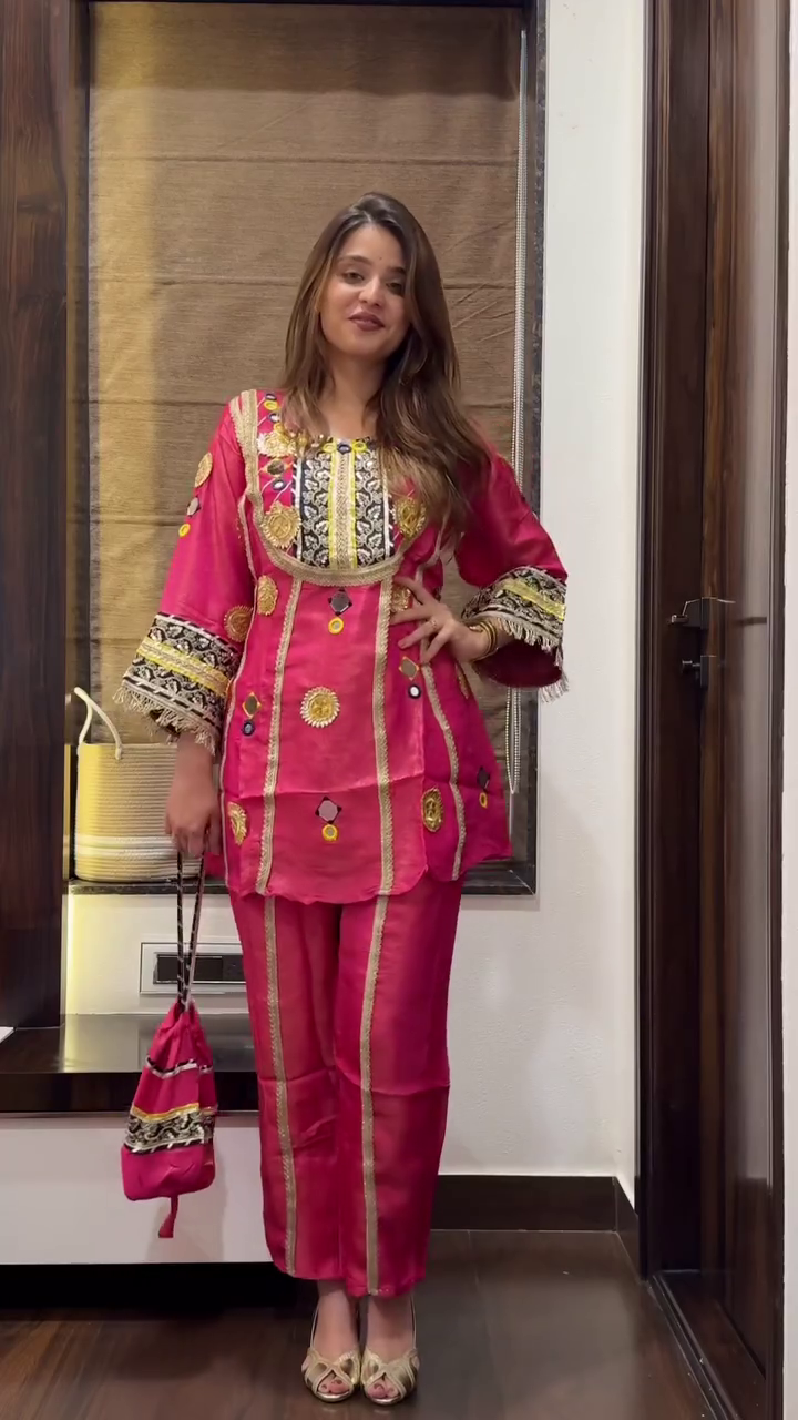 Partywear Pure Shimmer Tissue Designer Gota Patti Coord Set – Glamorous Ethnic Elegance