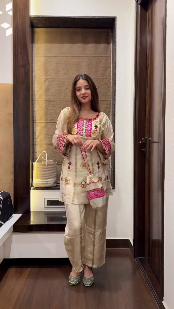 Partywear Pure Shimmer Tissue Designer Gota Patti Coord Set – Glamorous Ethnic Elegance