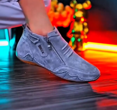 Urban Edge: Dbeck Casual Slip-On Boots with Side Zipper & Patterned Sole