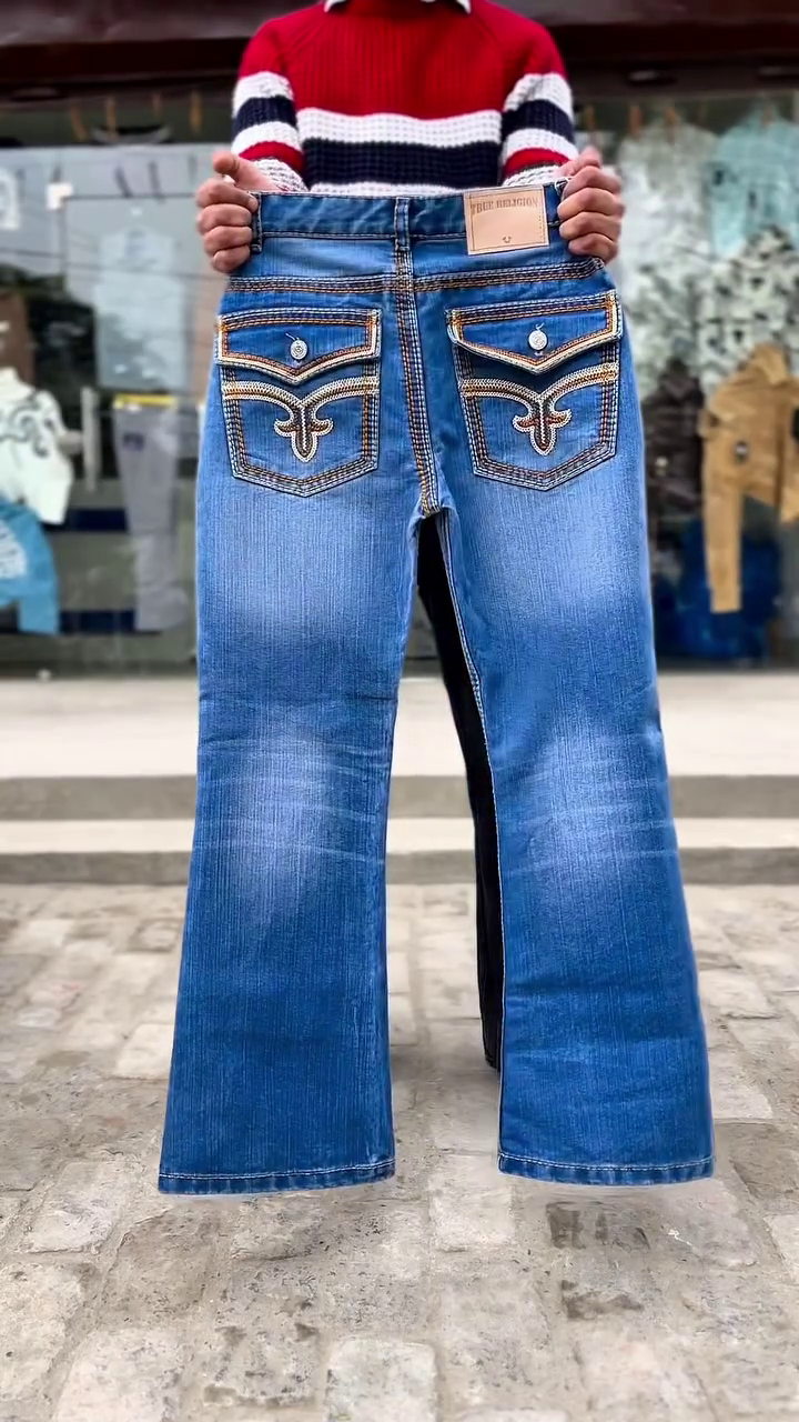 🔥 Midnight Edge: Distressed Wide-Leg Denim