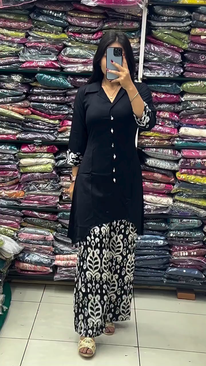 Classic Black & White Printed Co-Ord Set – Bold Contrast with Timeless Elegance