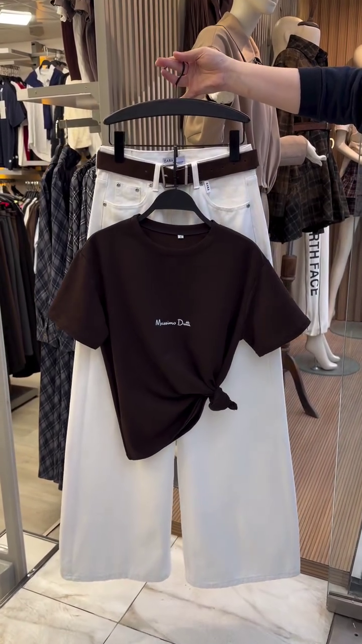 🤍 Ivory Chic Wide-Leg Pants with Belt – Effortless Elegant Staple | Available in Multiple Colours, Designs & Sizes (XXS–XXL) ✨