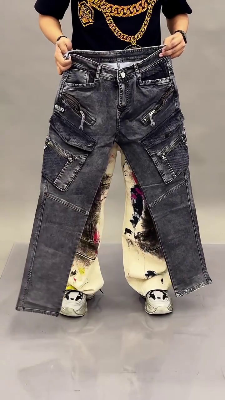 Stylish Blue Denim Cargo Jeans for Men & Women – Comfort Meets Utility