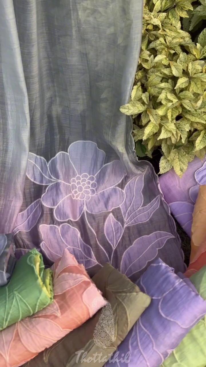 Exquisite Floral Embroidered Organza Saree – Graceful Elegance for Every Occasion