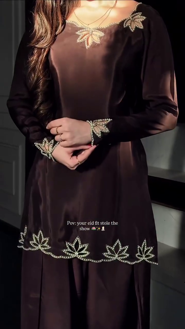 Elegant Luxury 3-Piece Suit Set with Silver Leaf Embroidery by ISRL ENTERPRISE