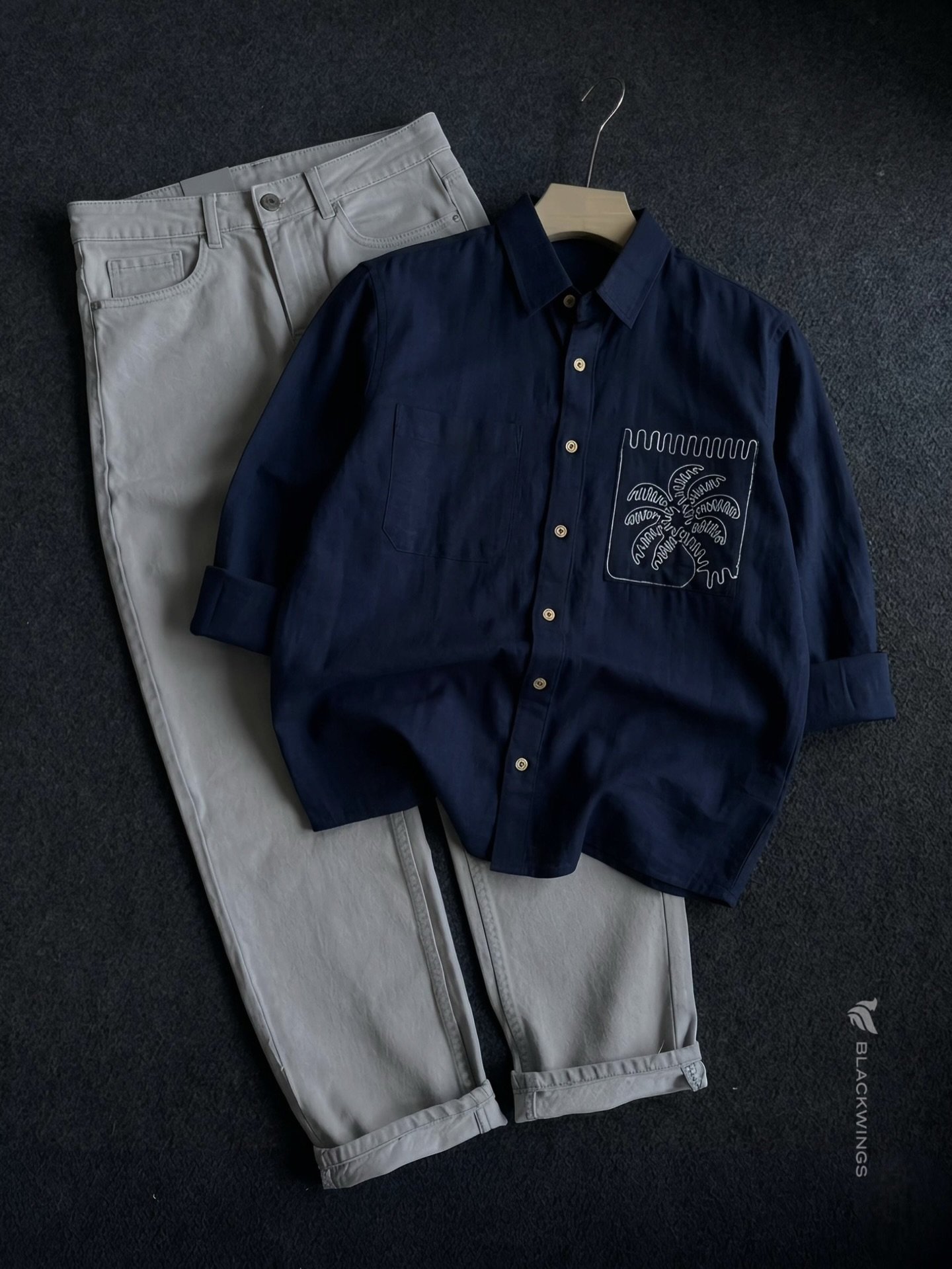 Casual Cool Combo: Green Checked Shirt with White Tee & Black Denim