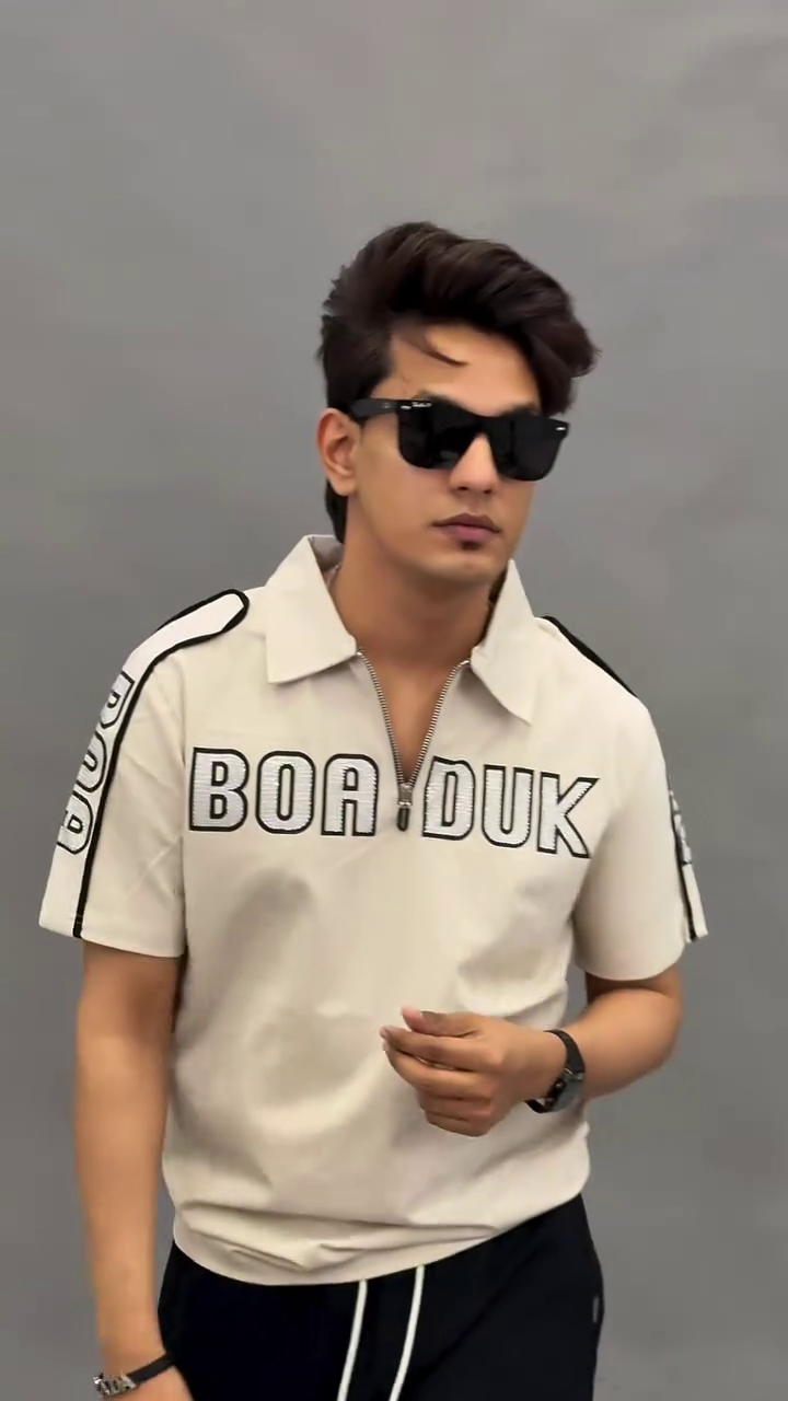Sporty & Bold: BOA DUK Graphic Zip Polo T-Shirt