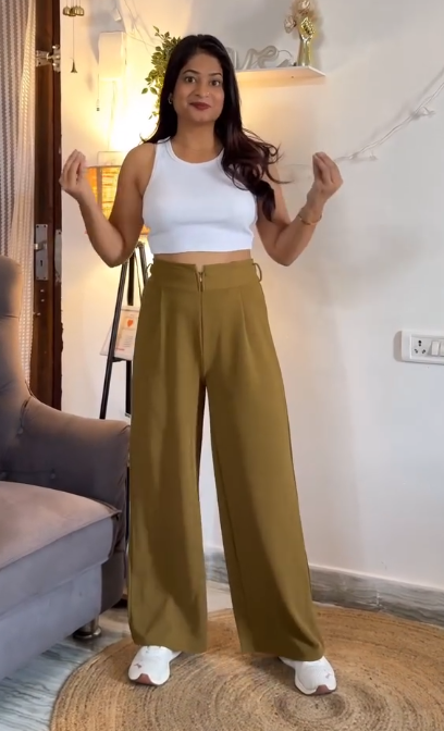 Relaxed Elegance Redefined: KOTTY High-Rise Wide Leg Trousers at Just ₹149